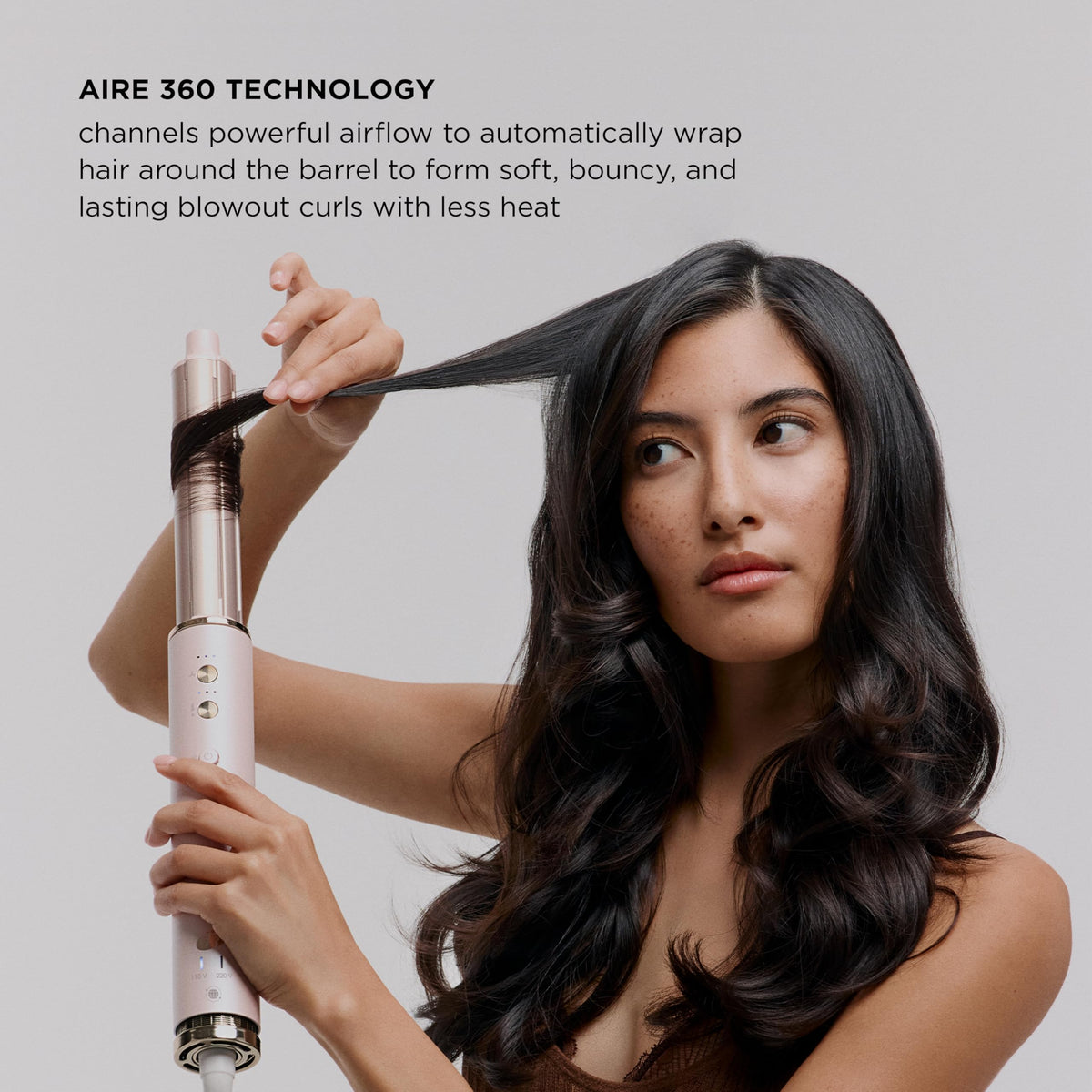 T3 Aire 360 ceramic barrel texture detail highlighting even heat benefit