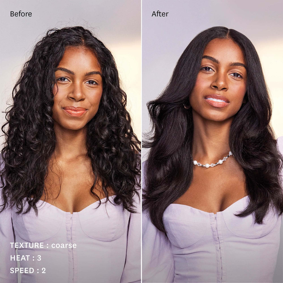T3 AireBrush being used on long hair showing faster drying benefit