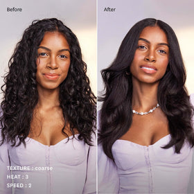 T3 AireBrush being used on long hair showing faster drying benefit