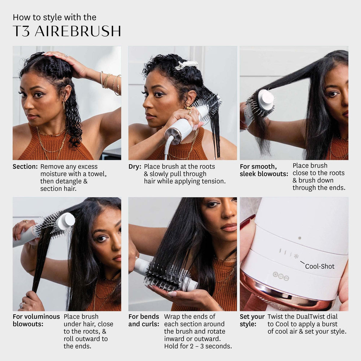 T3 AireBrush packaging with warranty card highlighting two-year coverage
