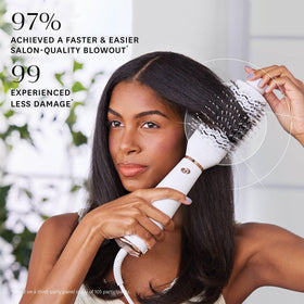 T3 AireBrush SmoothGrip bristles close-up for gentle detangling benefit