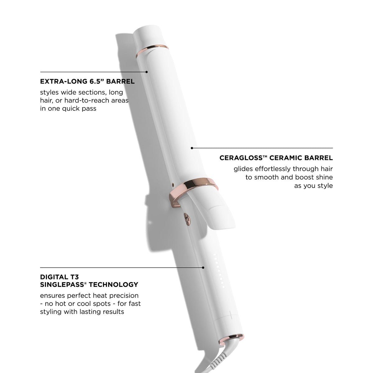 T3 SinglePass Curl X ProGlide clip detail showing responsive lever for snag-free wraps