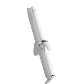 T3 curling iron front view showing extra-long barrel for faster styling
