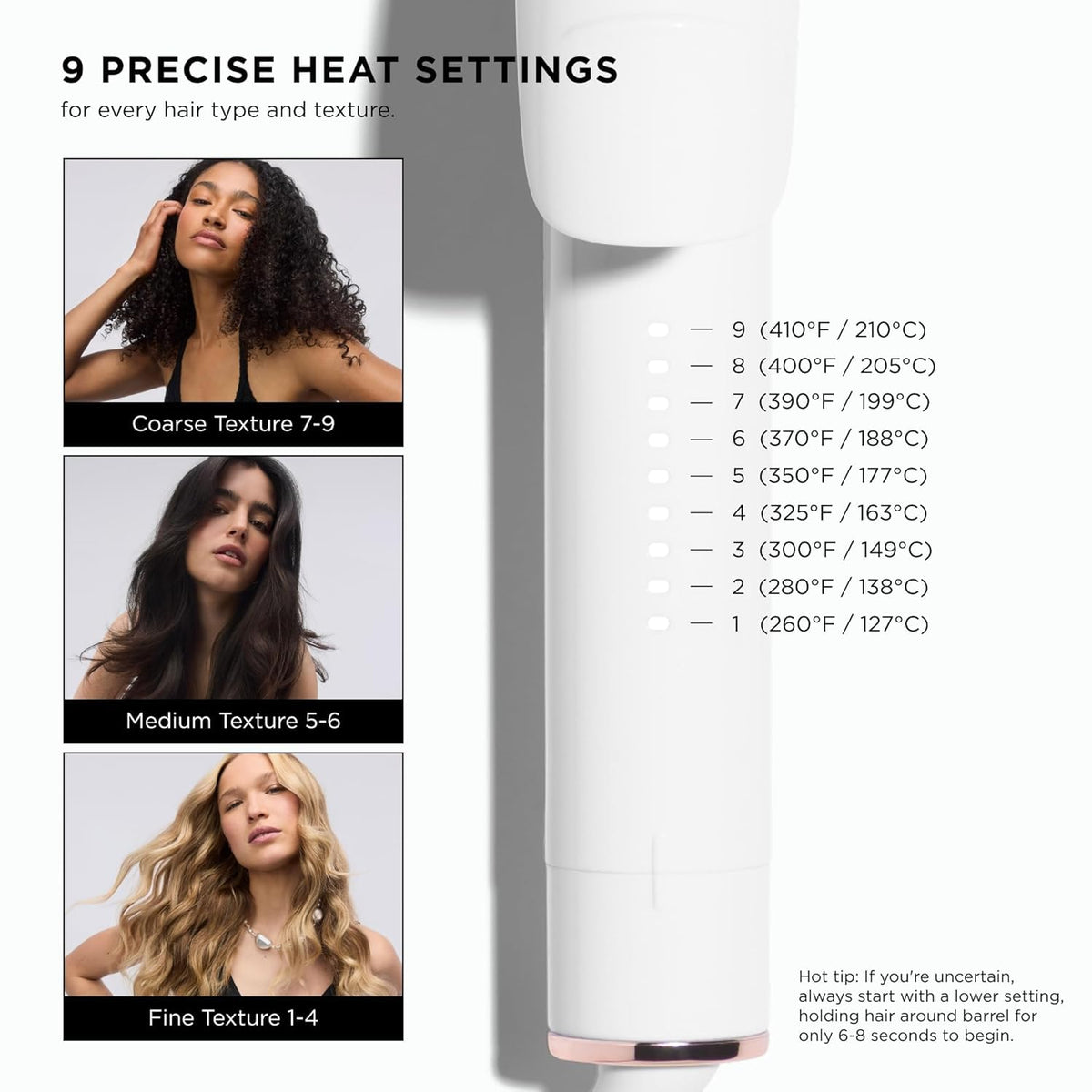 T3 SinglePass Curl X styling long hair into loose waves for voluminous results
