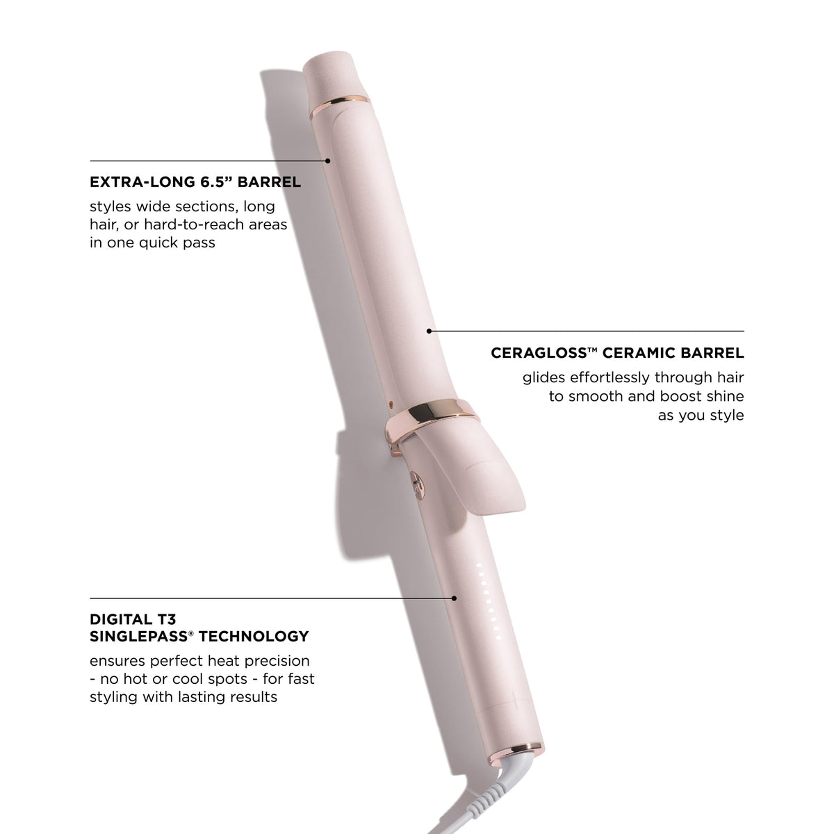 T3 ProGlide clip detail showing smooth lever for controlled, effortless styling