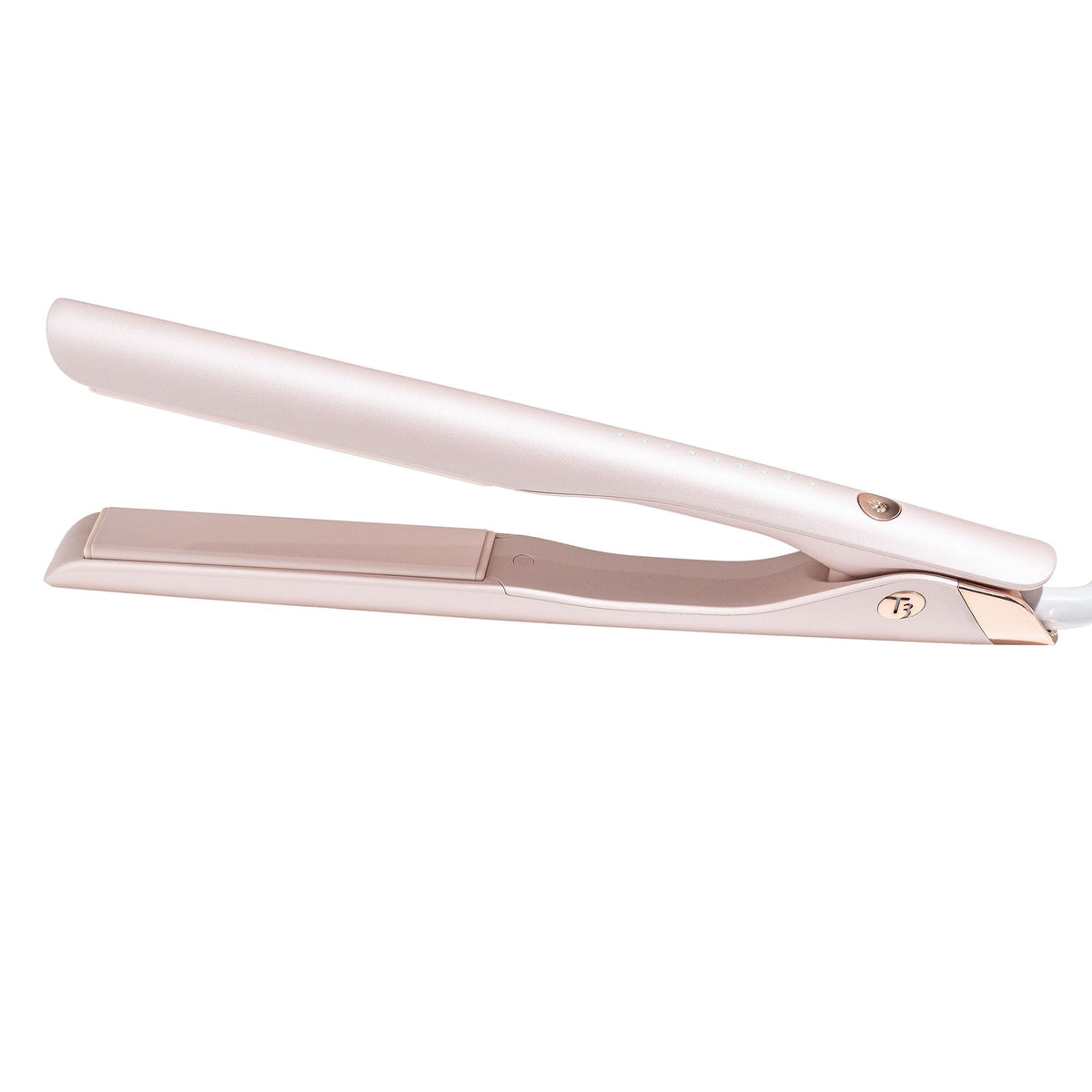 T3 front view of flat iron showing sleek design and fast styling benefit