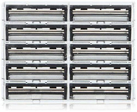 Taconic Shave closeup of twin stainless steel blades for precise cutting