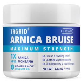 TAGRID front packaging showing cream and benefits for faster bruise recovery