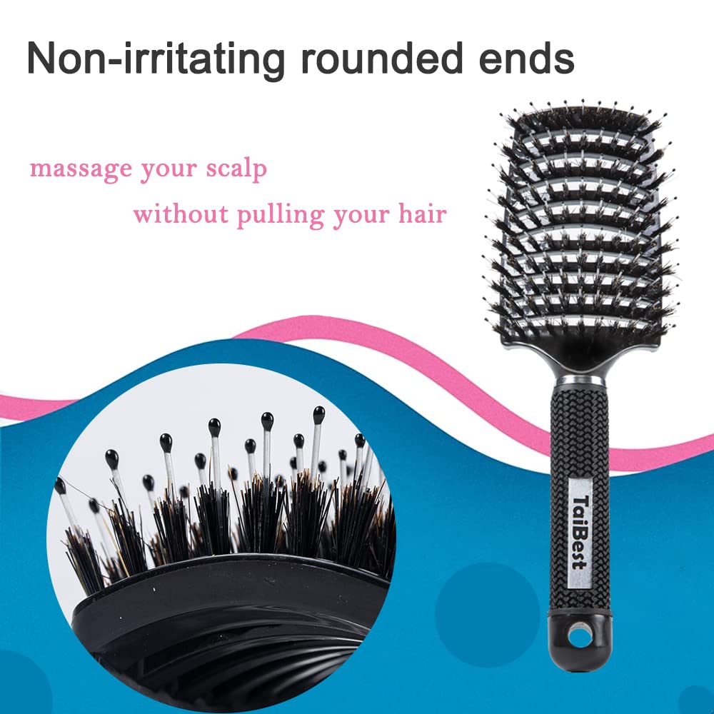TaiBest boar bristles close-up spreading natural oils evenly