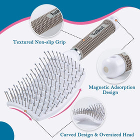 TaiBest nylon pin bristles detail detangling without pulling