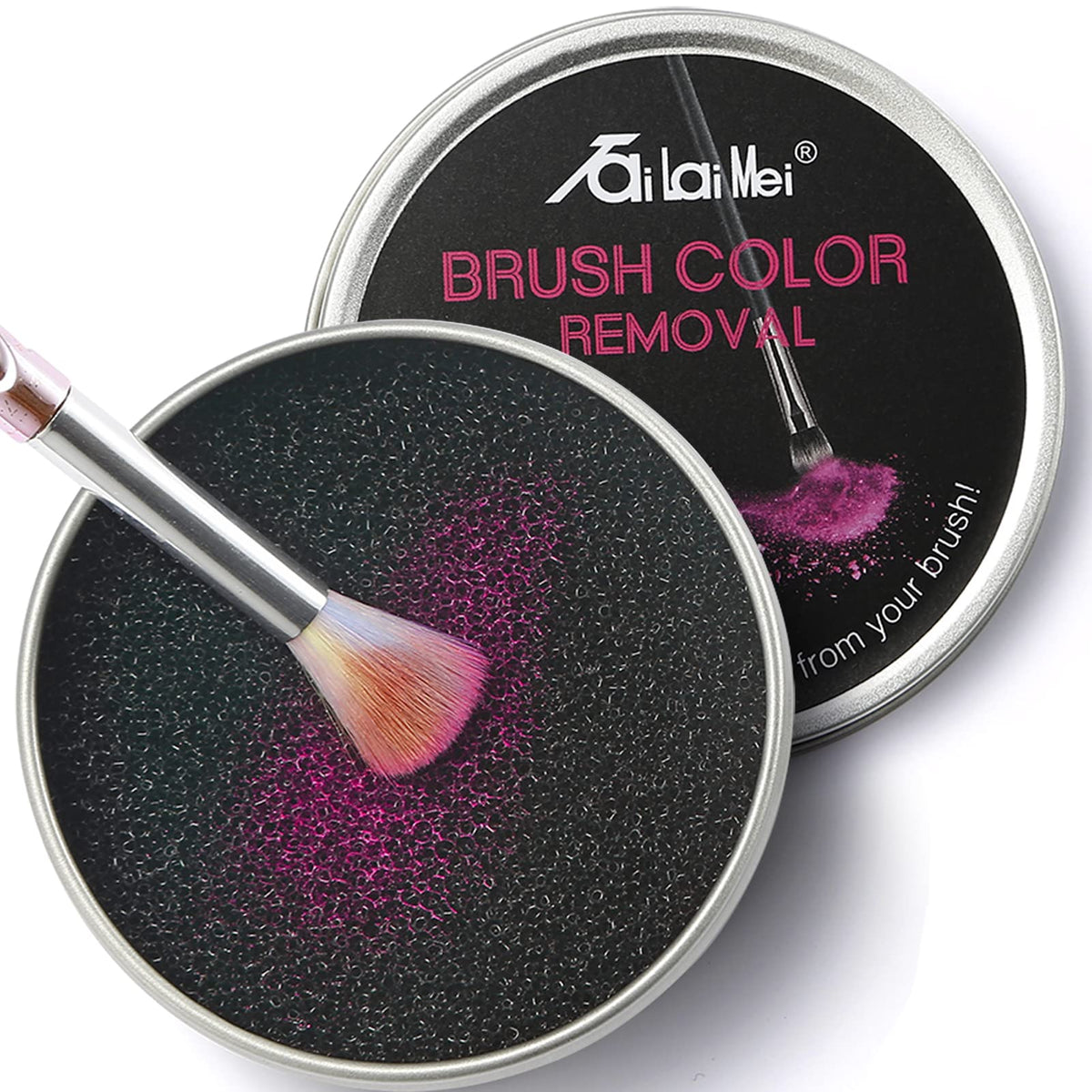 TailaiMei front packaging showing two black cleaner sponges and metal case, fast brush cleaning