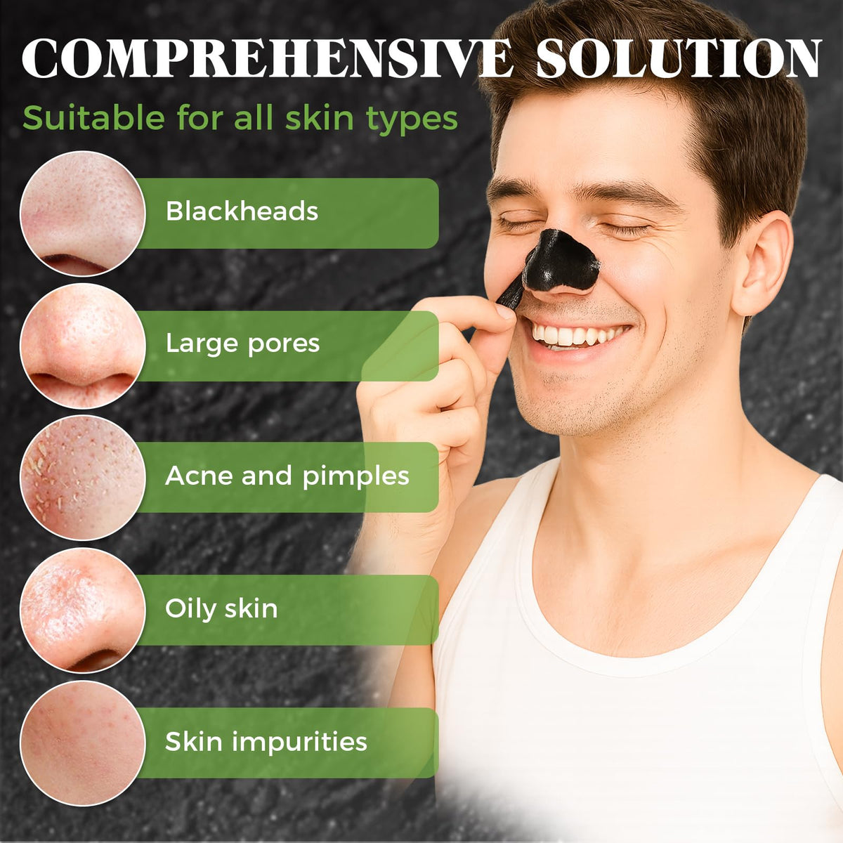 Tailgenci peeling away mask from chin revealing cleaner, smoother skin