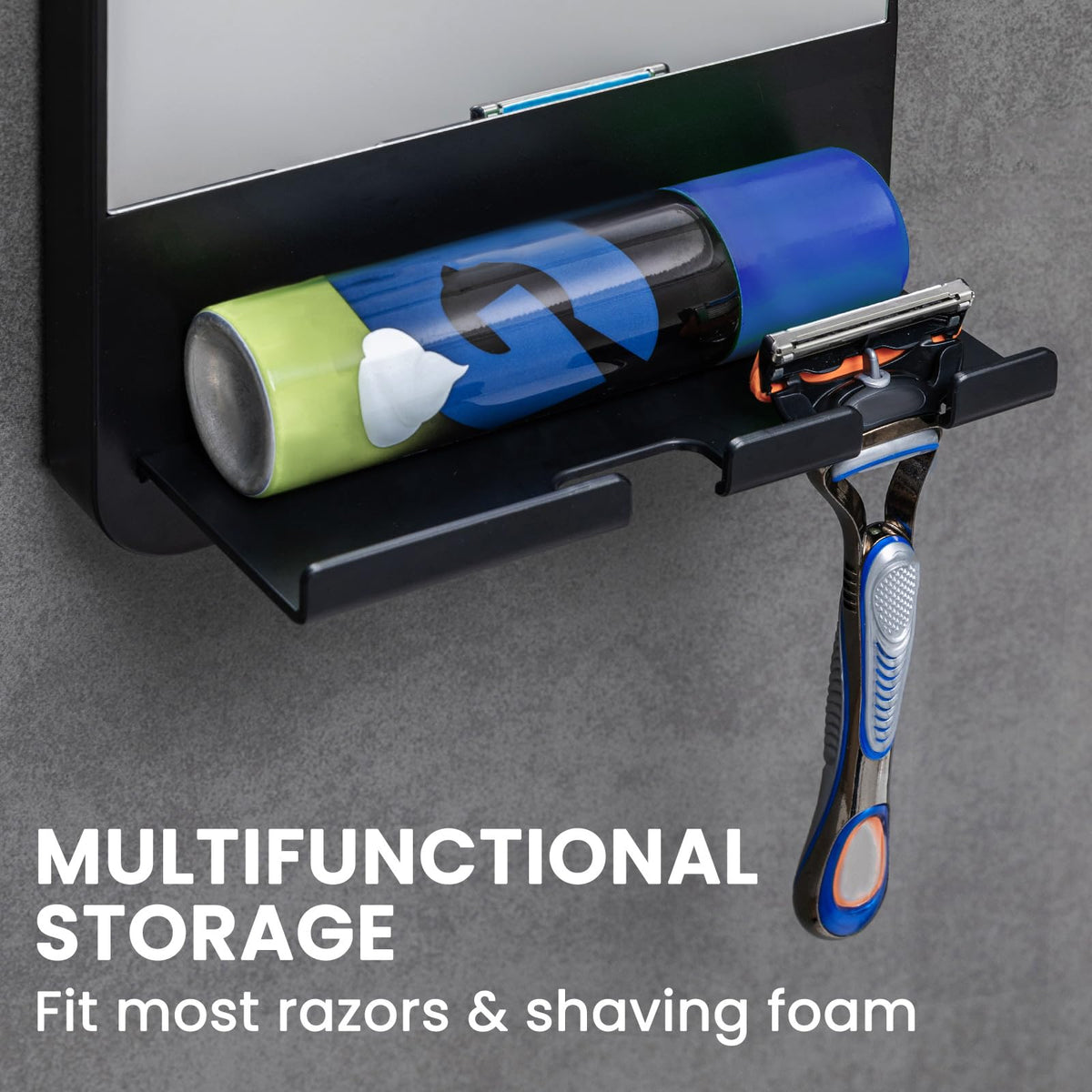 TAILI installed in a modern bathroom illustrating tidy, rust-proof shower storage