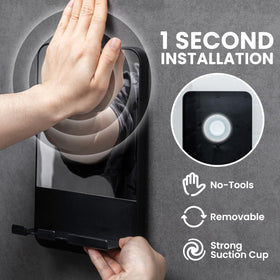 TAILI mirror in use during shower shave showing clear, fogless reflection