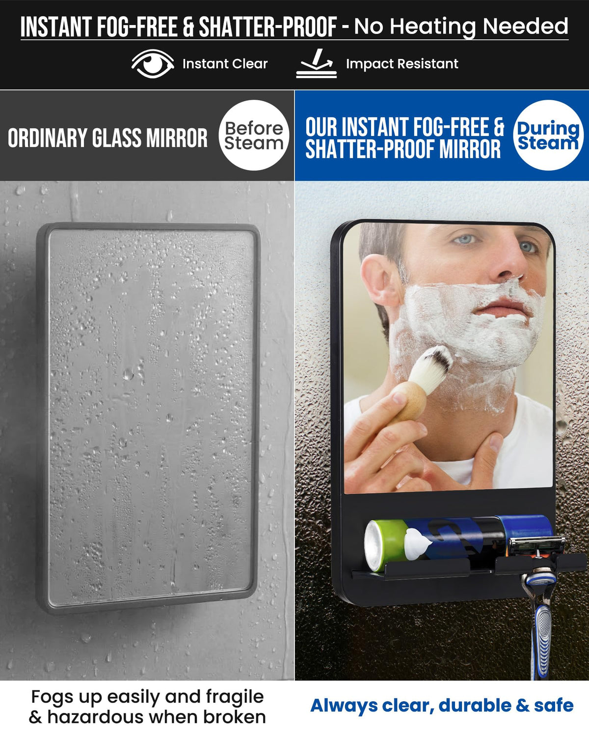 TAILI small shelf storing shaving gel and soap for convenient access