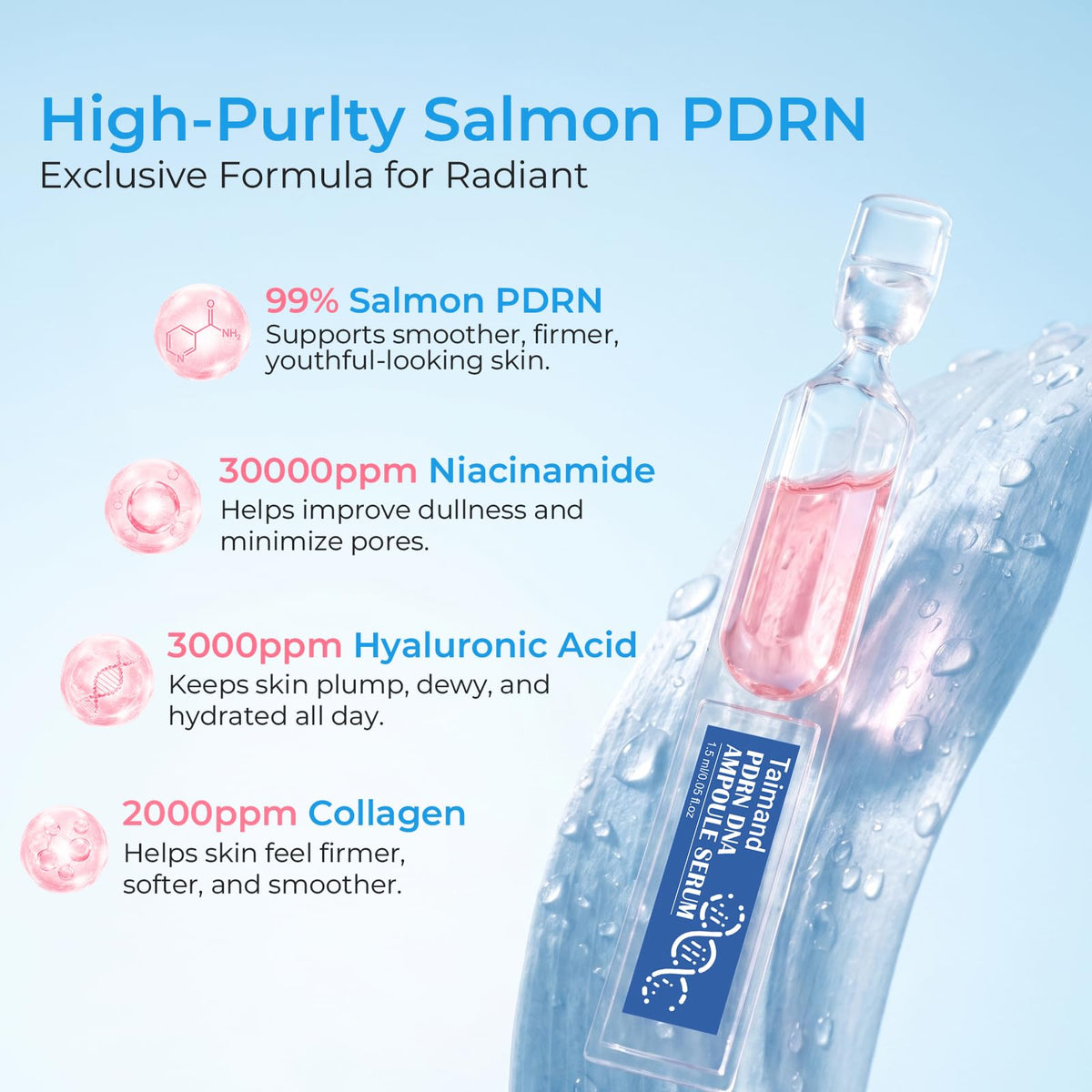 Taimand ampoule vial close-up highlighting purity and potency