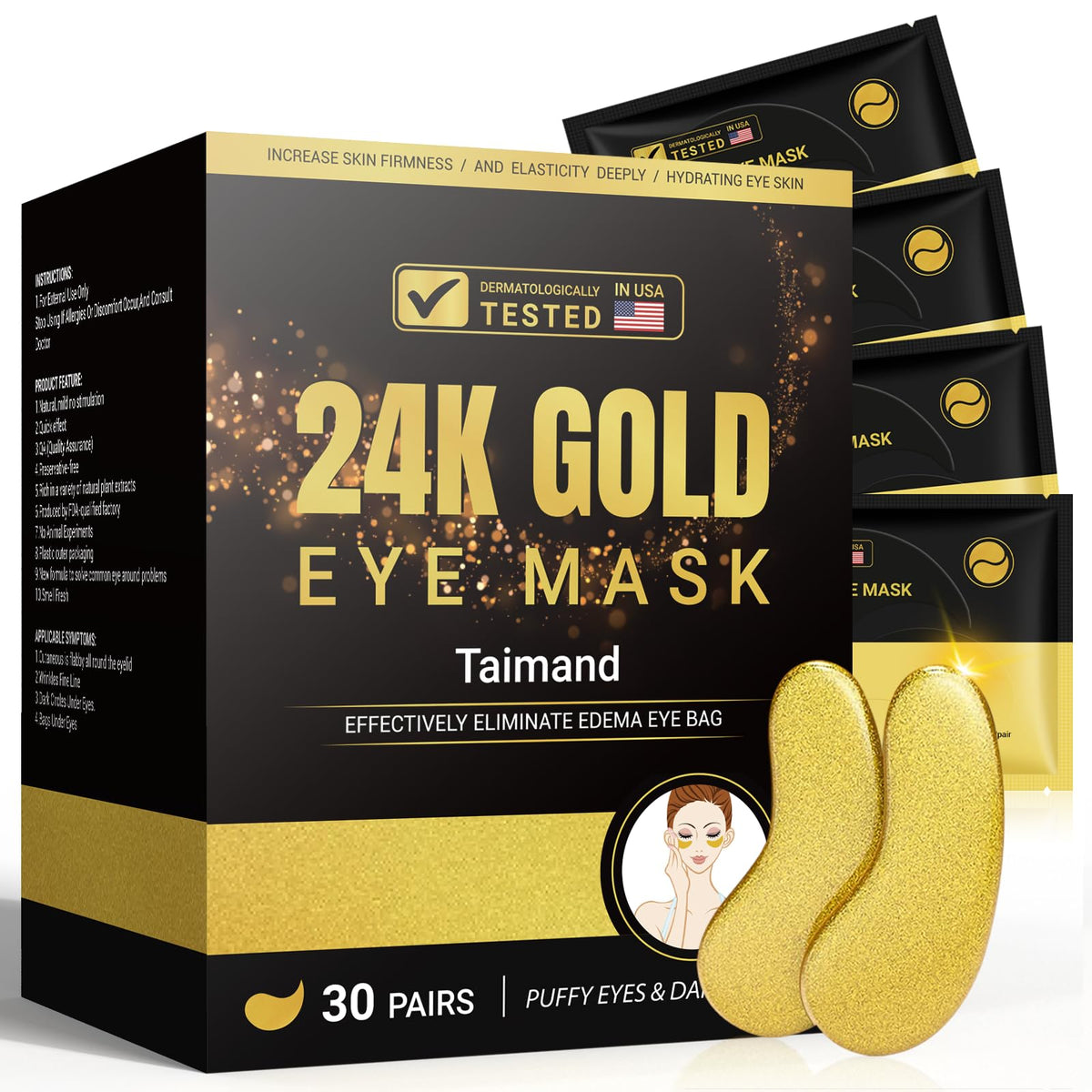 Taimand front packaging showing 30 pairs and product benefit