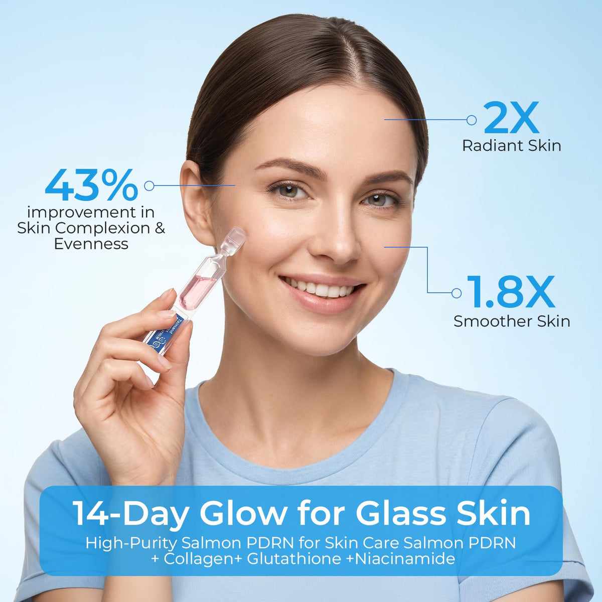 Taimand serum applied on skin showing smoother, dewy finish