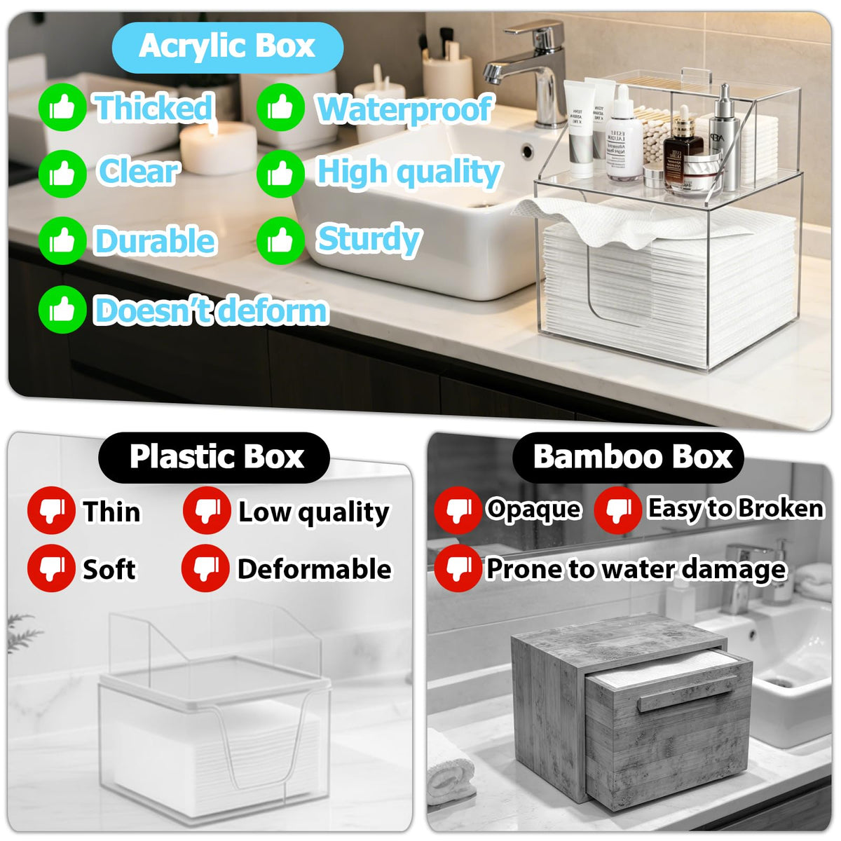 TAINESS close-up of U-shaped bottom opening for easy single towel dispensing
