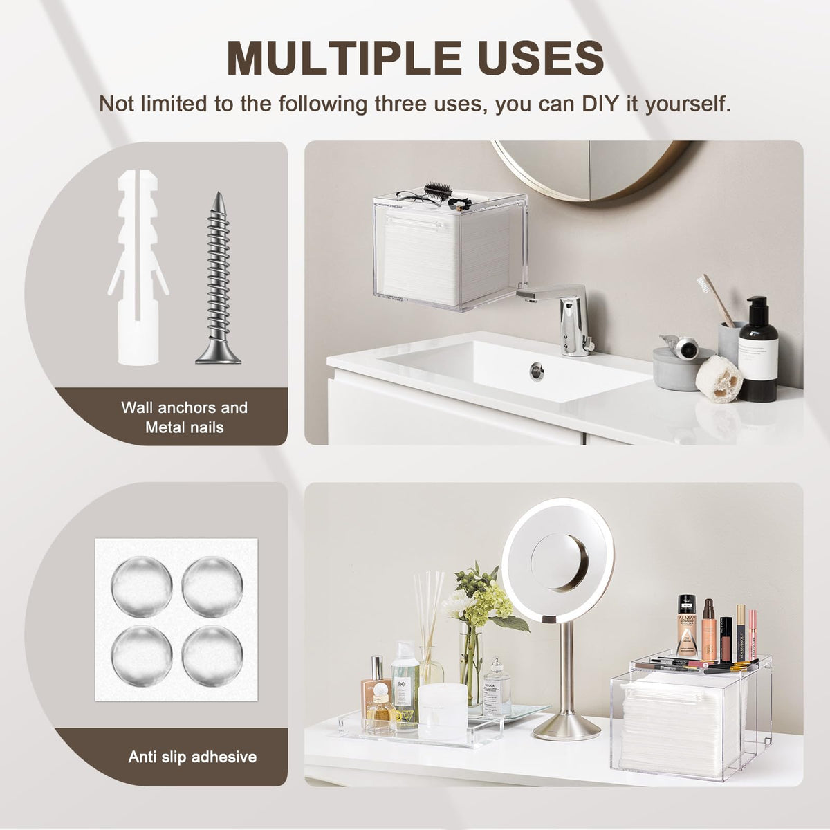 TAINESS drawer open with stacked towels for easy one-handed removal
