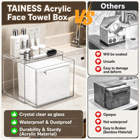 TAINESS top shelf holding skincare bottles for organized morning routine