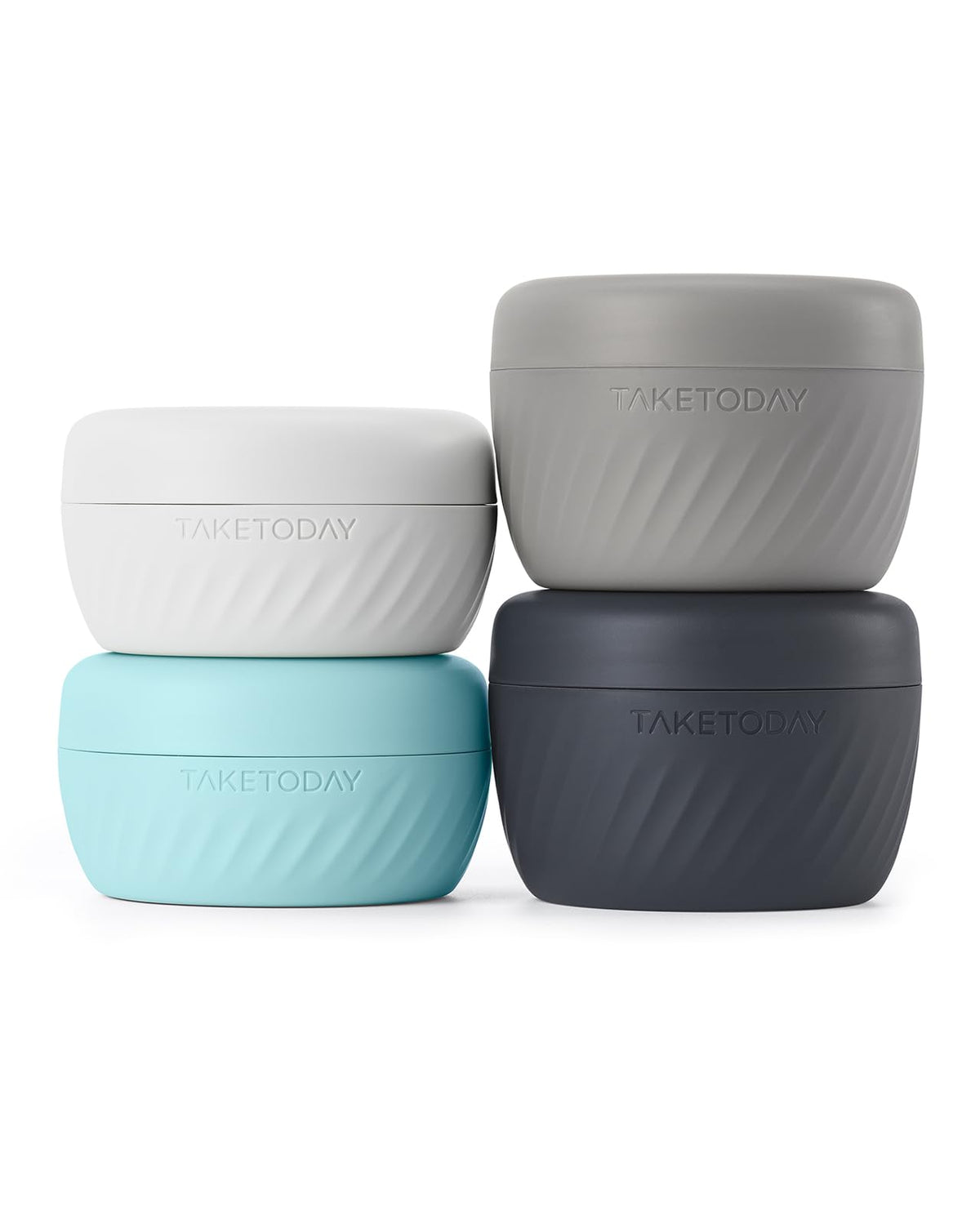 TakeToday front packaging showing grey travel jars and compact benefits