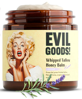 TALLOW BODY BALM front tin showing lavender scent and benefit hydration