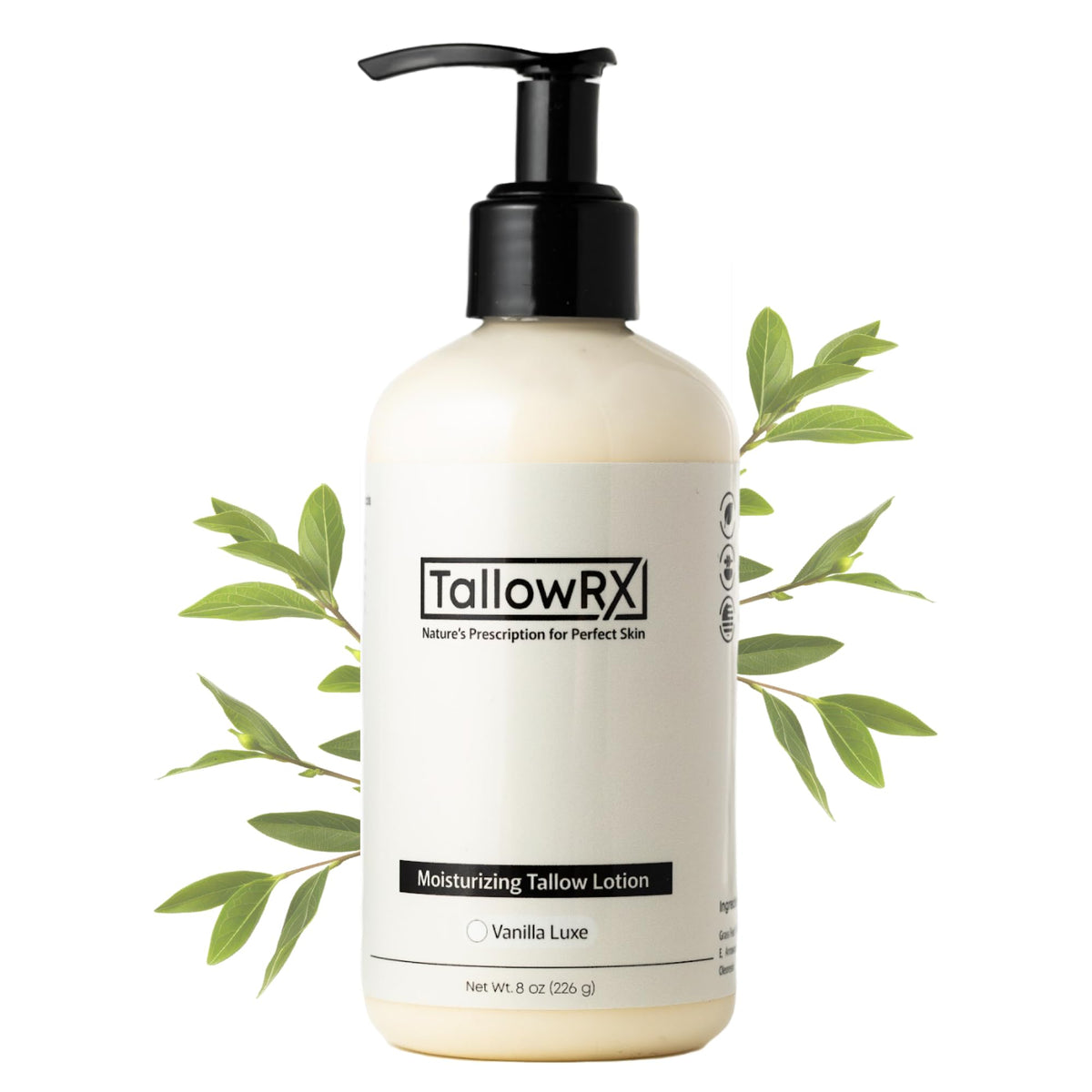 TALLOWRX front packaging showing vanilla label and capacity benefit