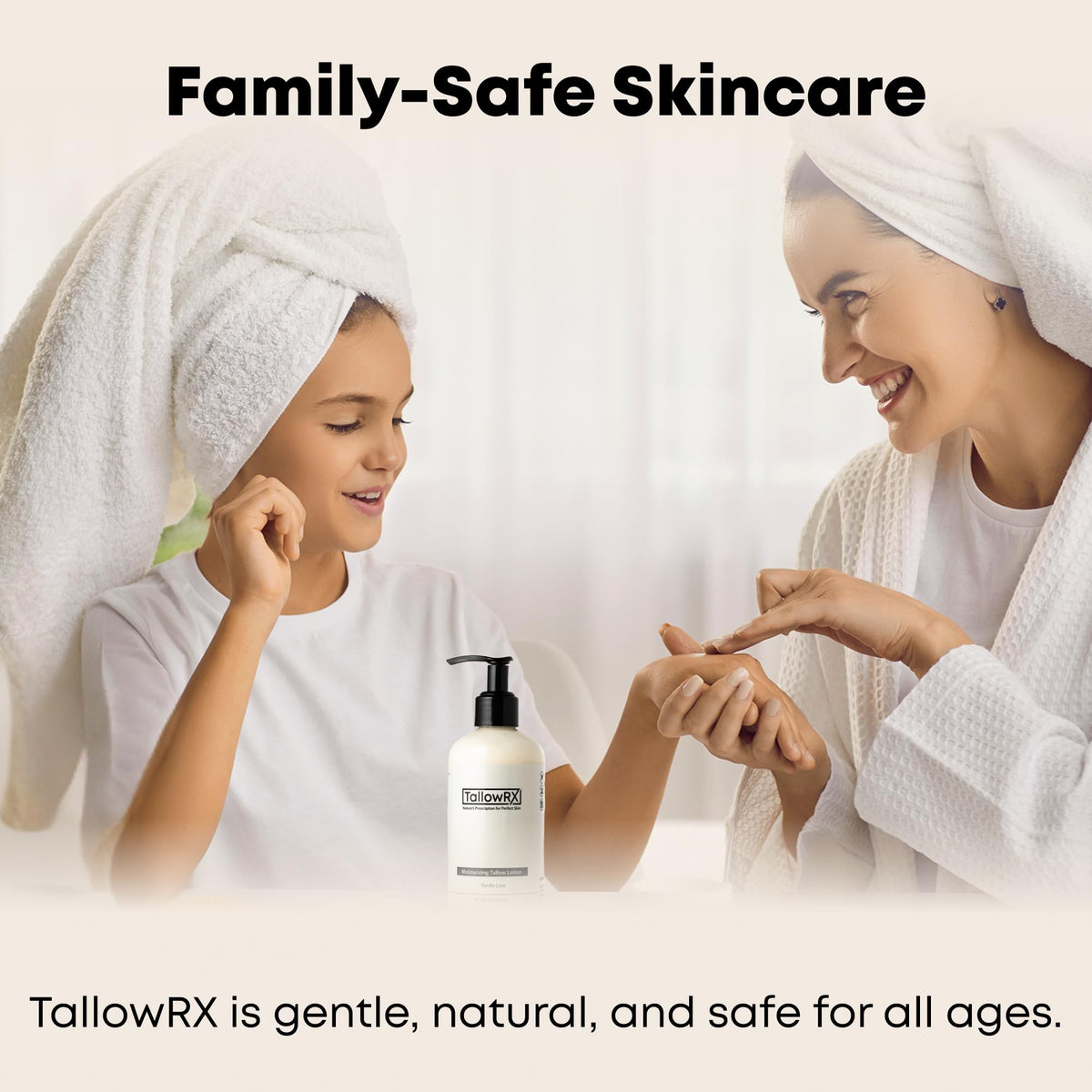 TALLOWRX ingredient display with jojoba and vitamin E emphasizing nourishing blend