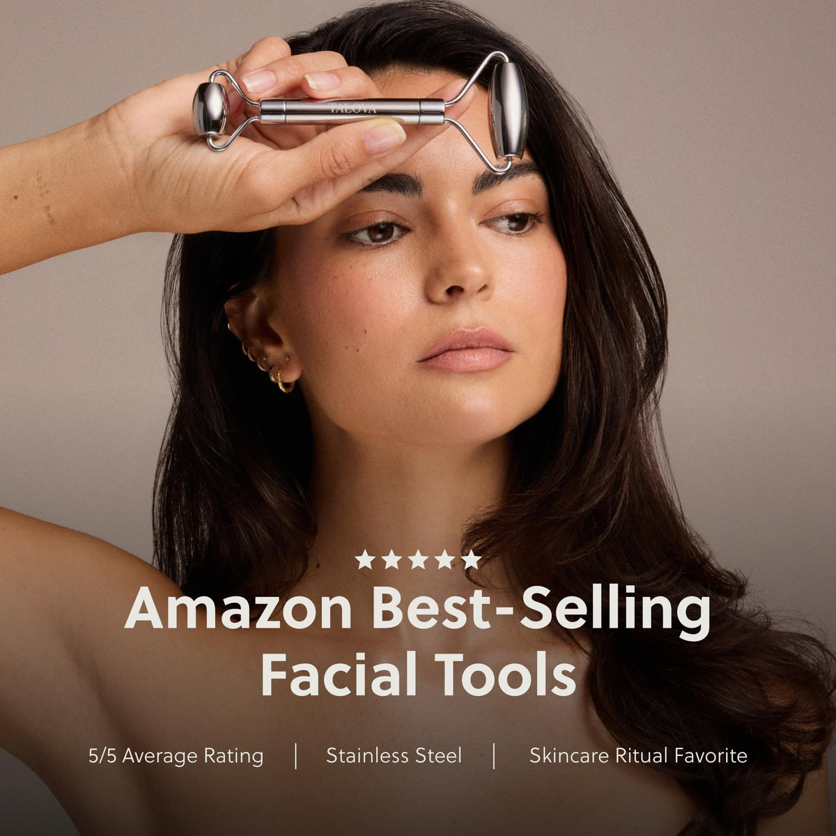TALOVA in-use under-eye rolling to reduce puffiness and refresh delicate skin quickly