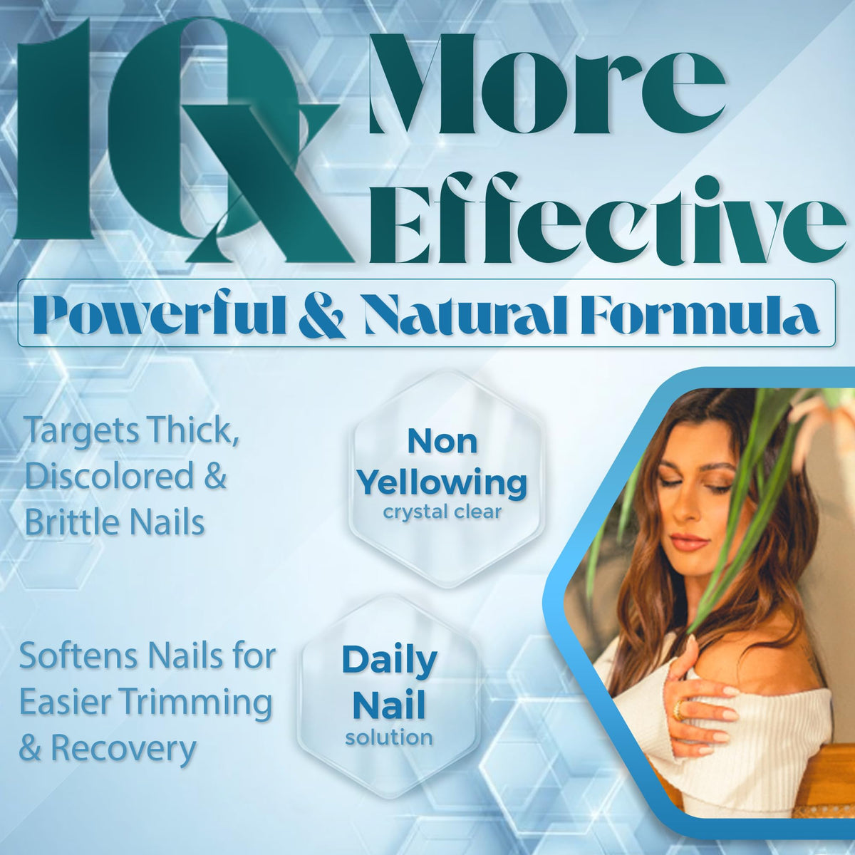 Tammy Taylor dropper applying one drop under a nail for targeted repair