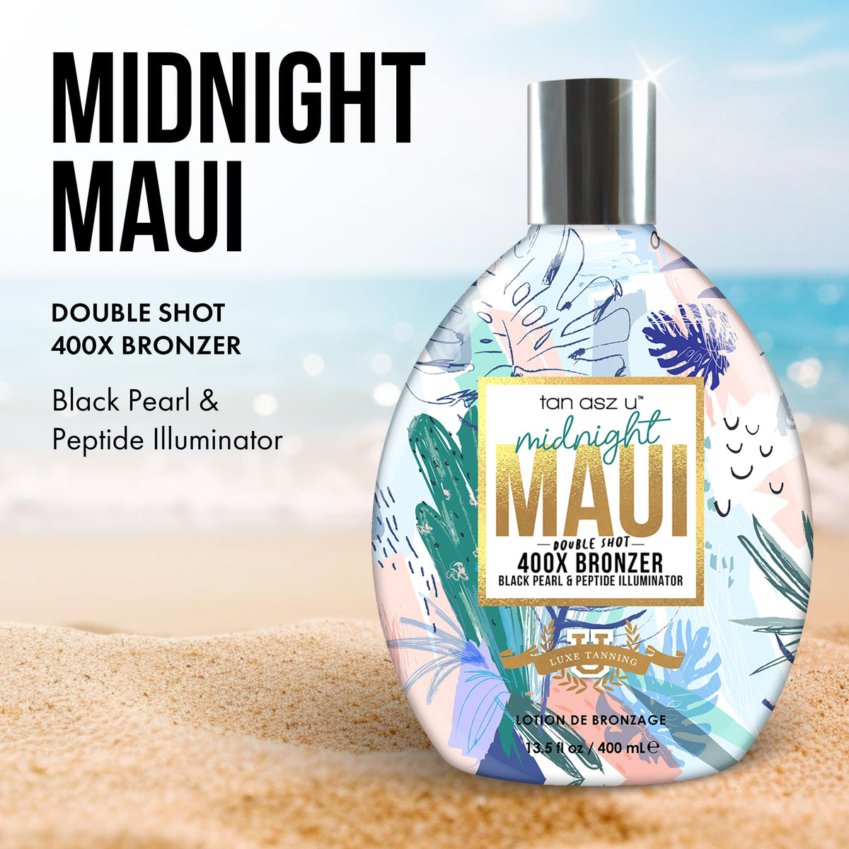 Tan Asz U back label close-up highlights ingredients and directions benefit