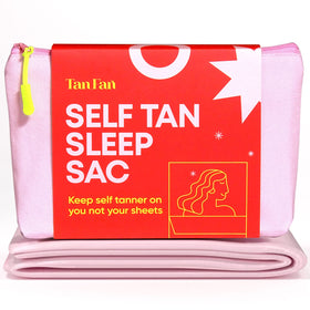 Tan Fan Sleep Sac front view showing full coverage and silky finish for clean sheets
