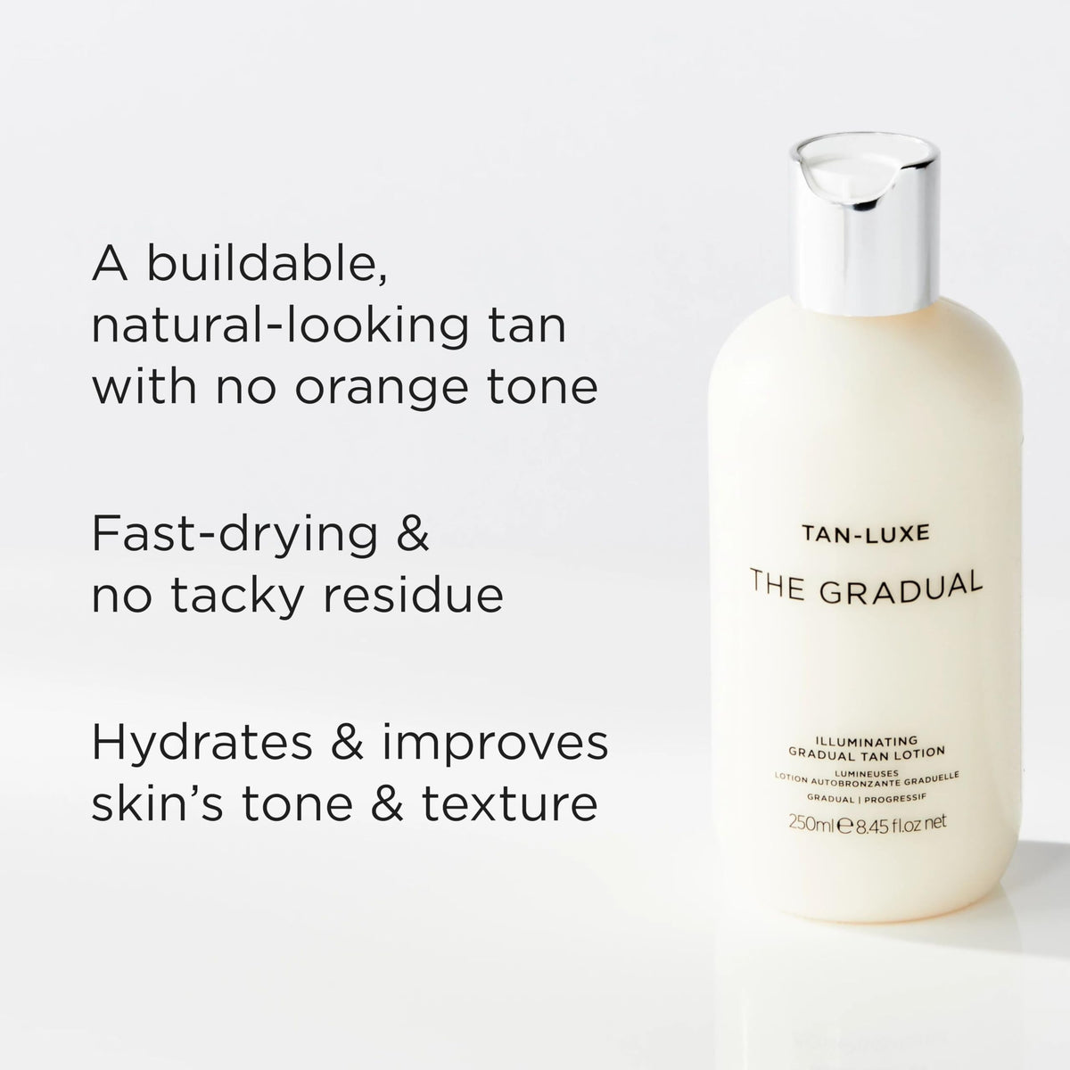 TAN-LUXE application on arm demonstration showing streak-free blending