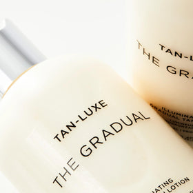 TAN-LUXE before and after arm subtle glow showing natural-looking tan