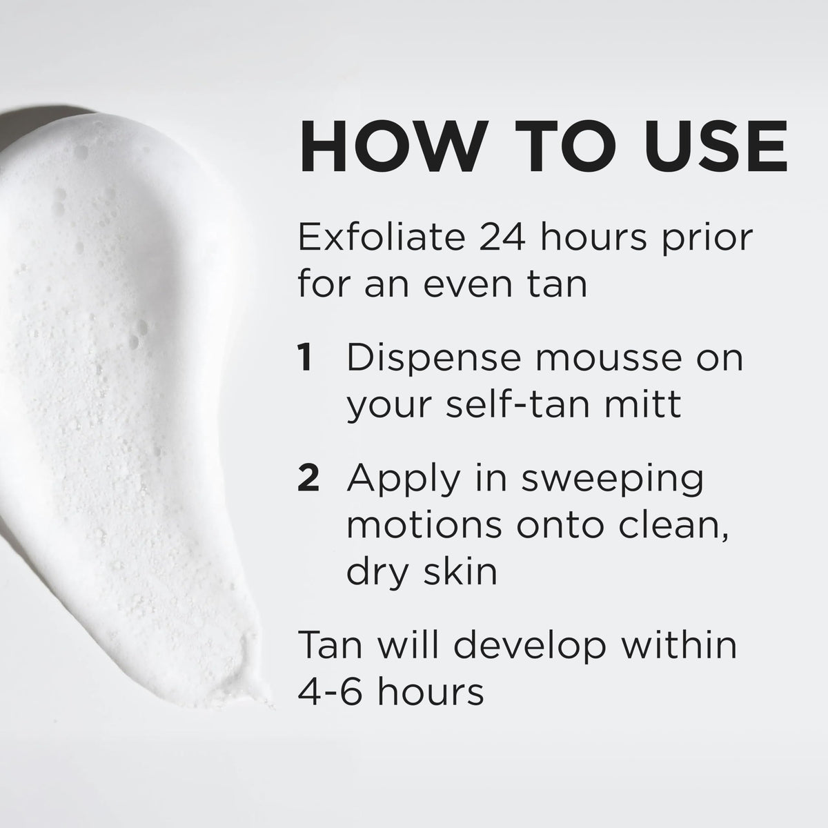 Tan-Luxe Hydra Mousse label and ingredient list showing skincare-infused benefits