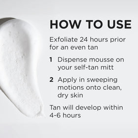 Tan-Luxe Hydra Mousse label and ingredient list showing skincare-infused benefits