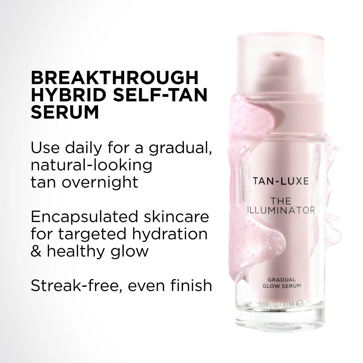 TAN-LUXE before and after face, shows natural gradual glow benefit
