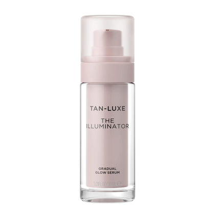 TAN-LUXE front bottle on white, shows compact travel-friendly design