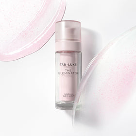 TAN-LUXE product box packaging, indicates vegan cruelty-free formulation benefit