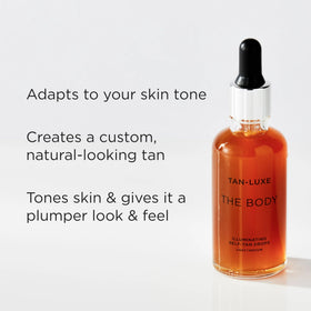 TAN-LUXE mixed with body moisturizer in a bowl to show personalization and easy blending
