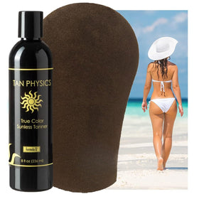 Tan Physics tanning mitt applying lotion for even, professional finish
