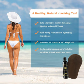 Tan Physics lotion texture close-up highlighting smooth, fast-absorbing formula