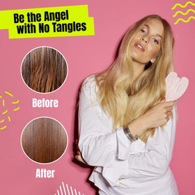 Tangle Angel bristle close-up showing Memory-Flex bristles that reduce tugging on knots