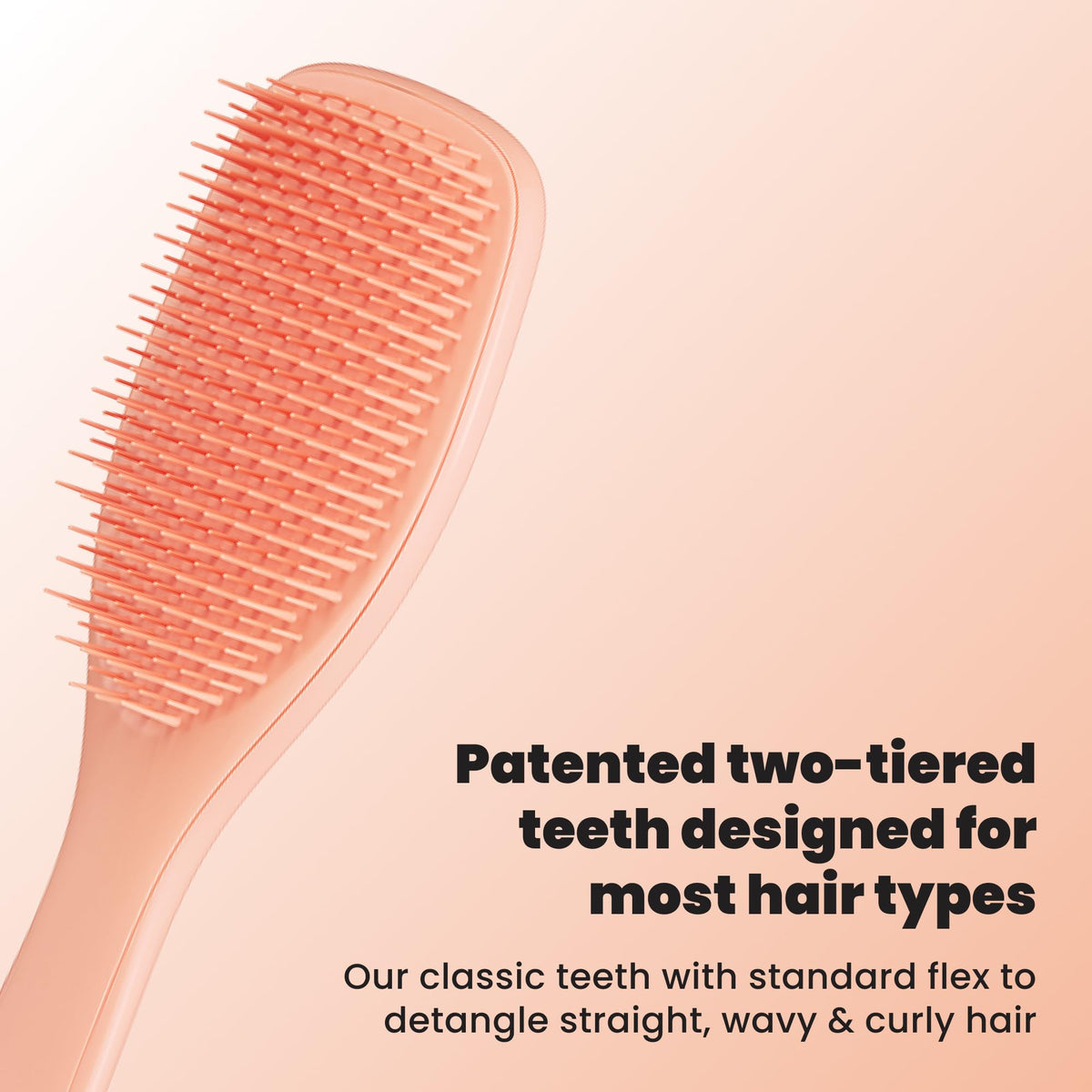 TANGLE TEEZER side profile highlighting compact shape for easy handling