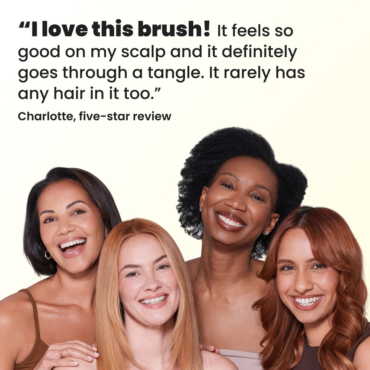 TANGLE TEEZER back label showing features and simple cleaning instructions