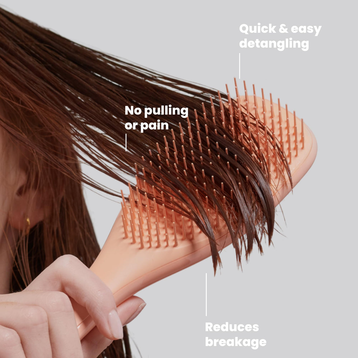 TANGLE TEEZER used on wet hair in shower to spread conditioner evenly