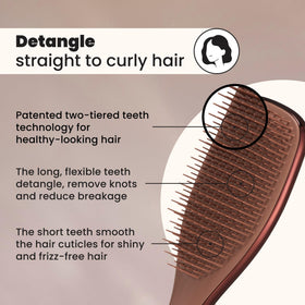 TANGLE TEEZER chrome bronze finish close-up showing durable washable surface