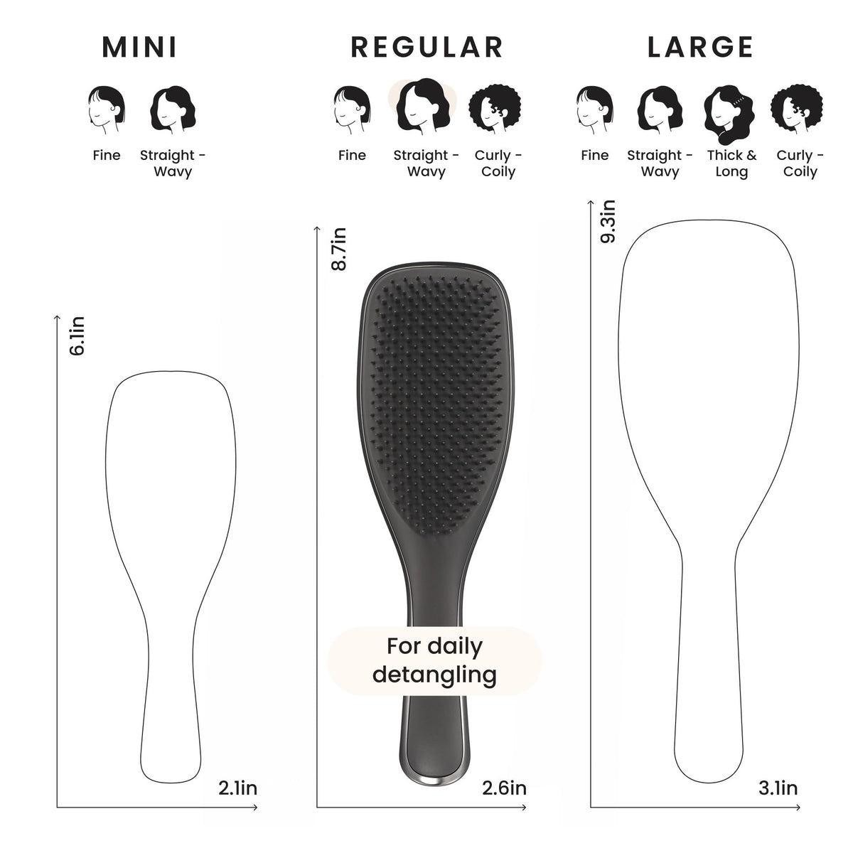 TANGLE TEEZER folded into a toiletry bag to show compact storage for travel
