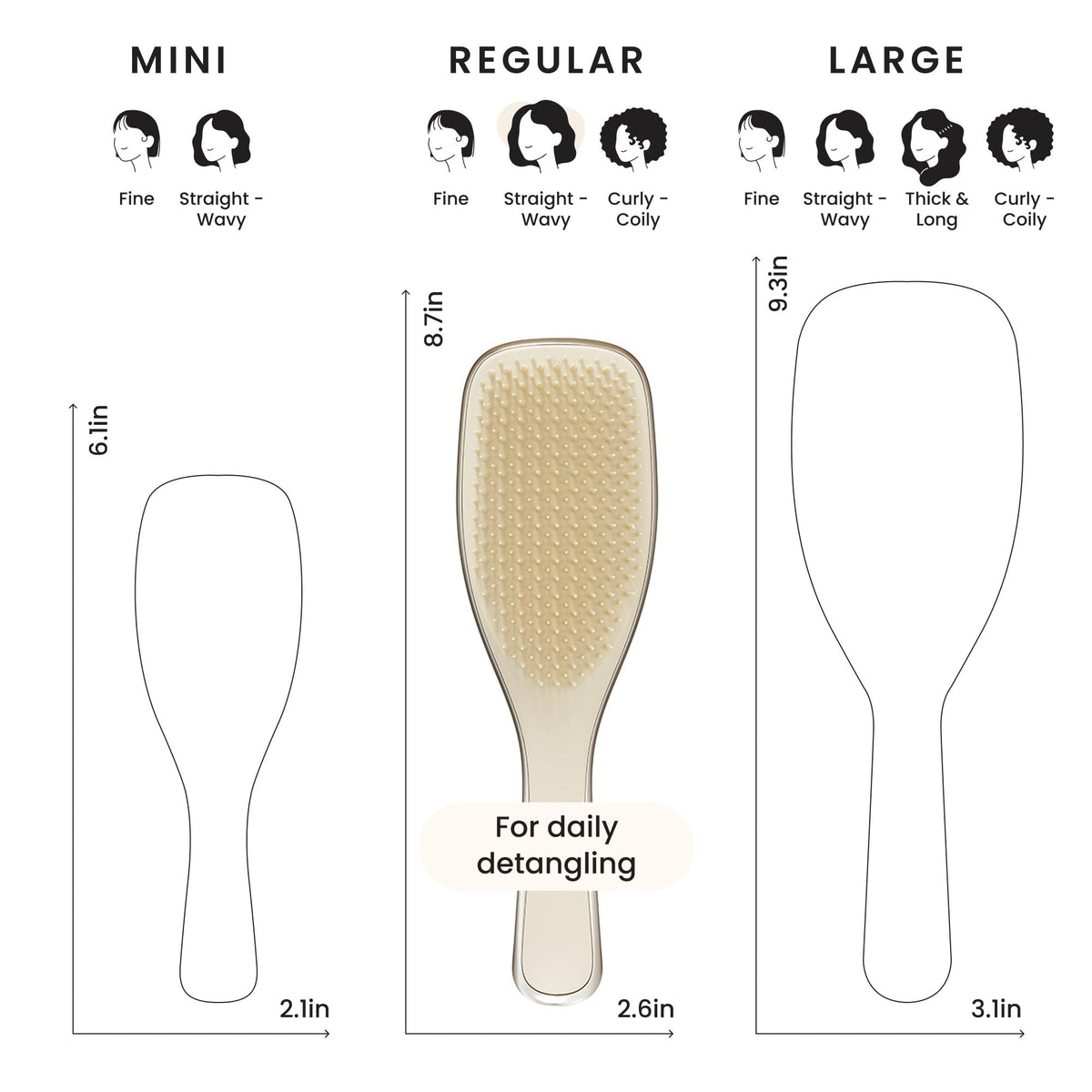 TANGLE TEEZER grip detail showing textured surface for secure hold while detangling